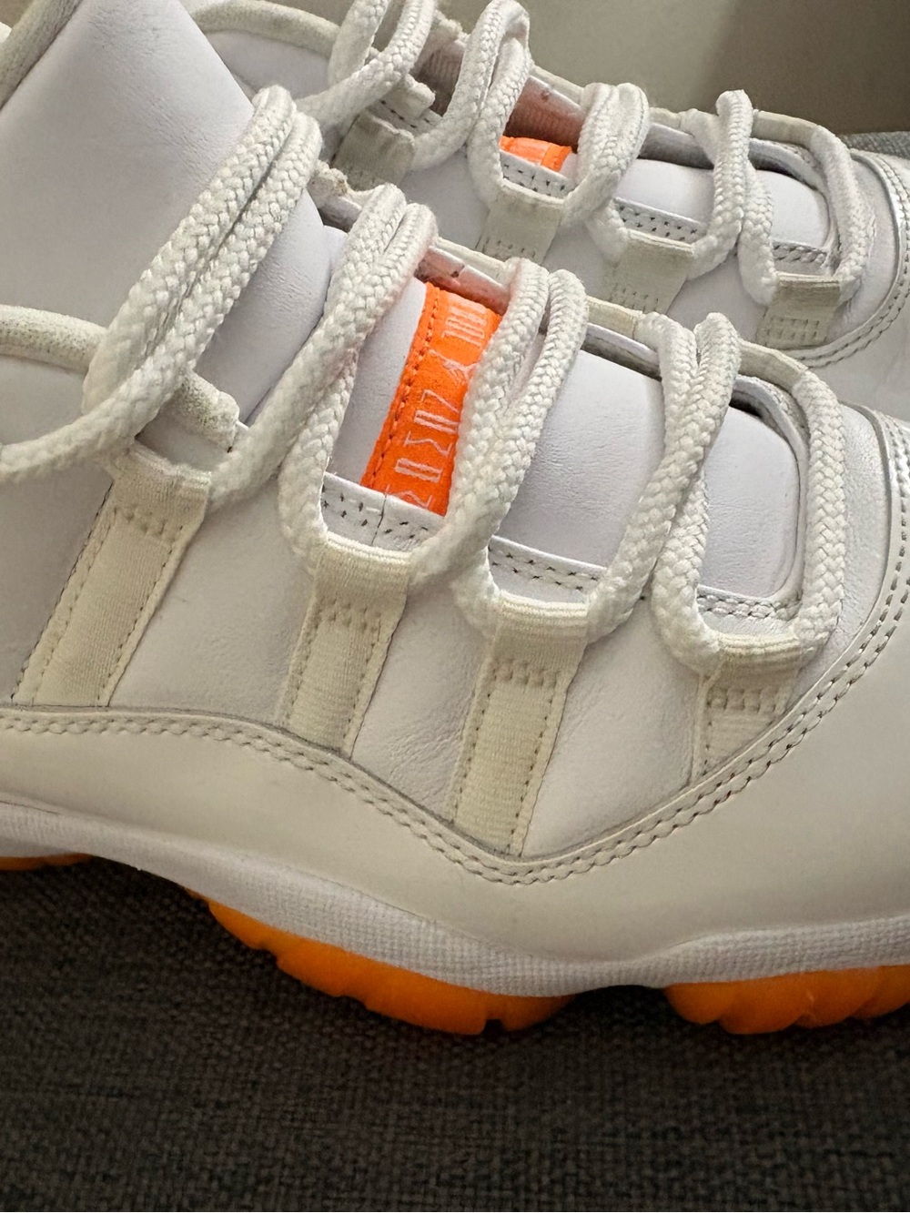 Retro Air Jordan Low 11 Citrus Orange Sneakers Size 8.5 Pre Owned